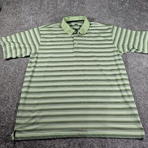 Bolle Golf Polo Shirt Mens XXL Green Striped Tech Performance S/S Stretch